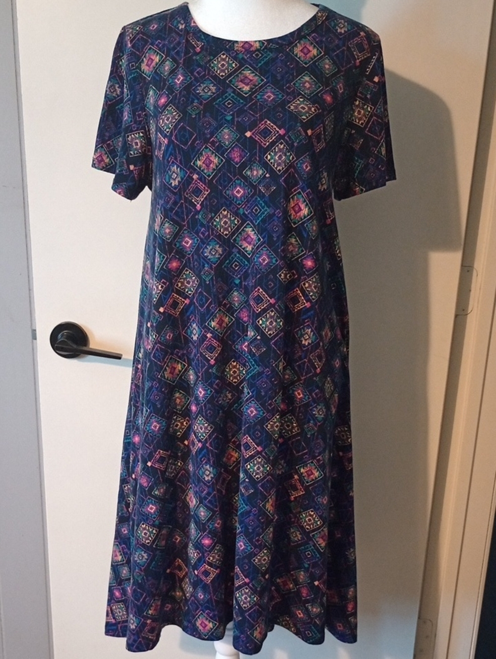 LuLaRoe Geometric Aztec Pattern Dress T-shirt Size Medium